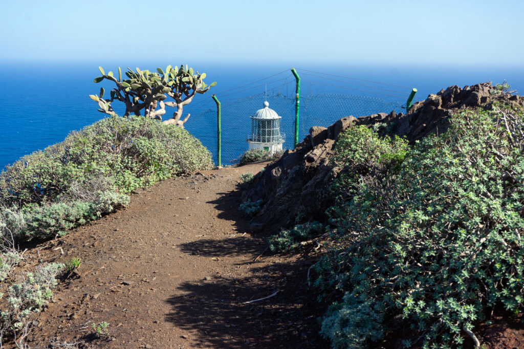 Chamorga Tenerife fenced lighthouse