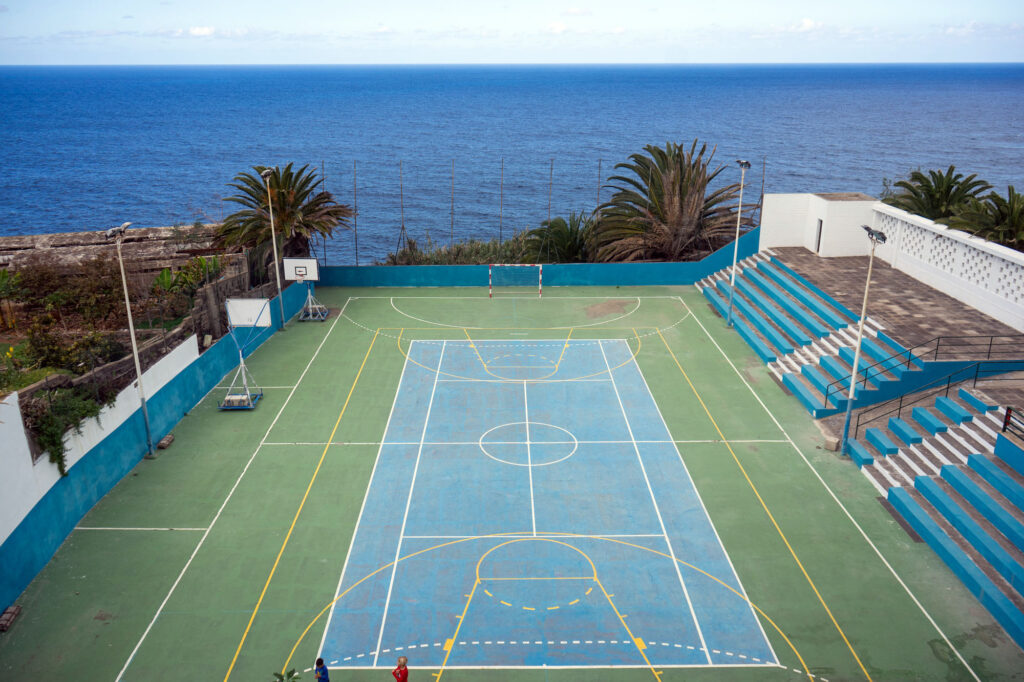 Basket Ball Field By The Sea