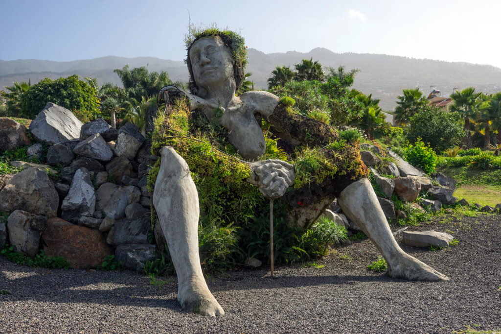 Moss and Succulent Statue Santa Ursula Tenerife