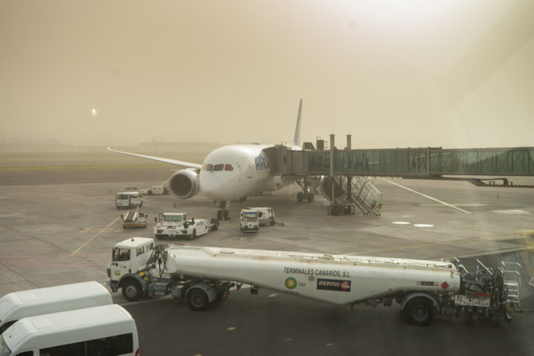 Sahara Sand Storm Tenerife Plane
